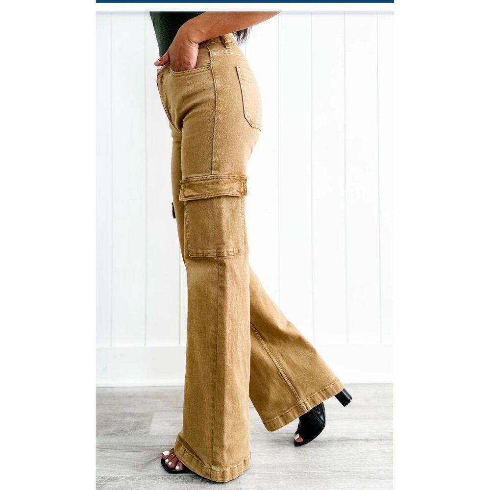 NWT Risen Cargo Wide Leg High Rise Jeans Style# FP-RDP5488 Size 15/32 - Picture 6 of 16